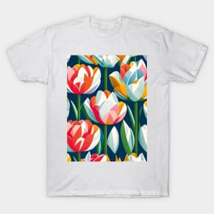 Tulips Schematic Artwork T-Shirt